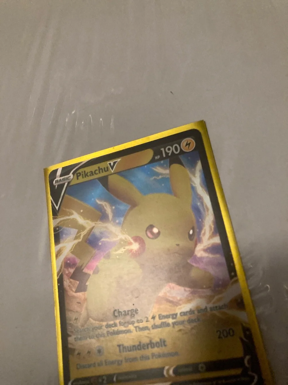 Pokemon Pikachu V Gold Foil Card - Yellow & Blue Holo